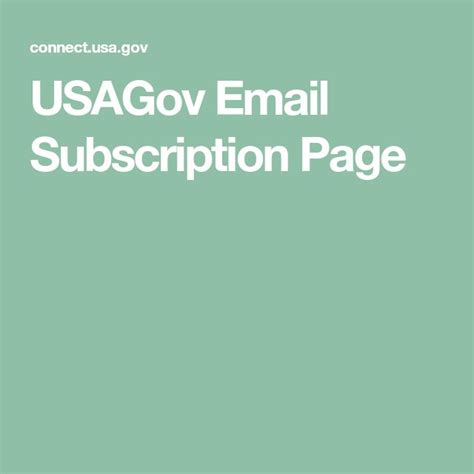 www.usgovnetscribe|USAGov Subscription Page.